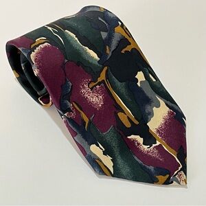 Vintage Alessandro di Como 100% Silk Tie Abstract Wide 80s Style Made in Canada